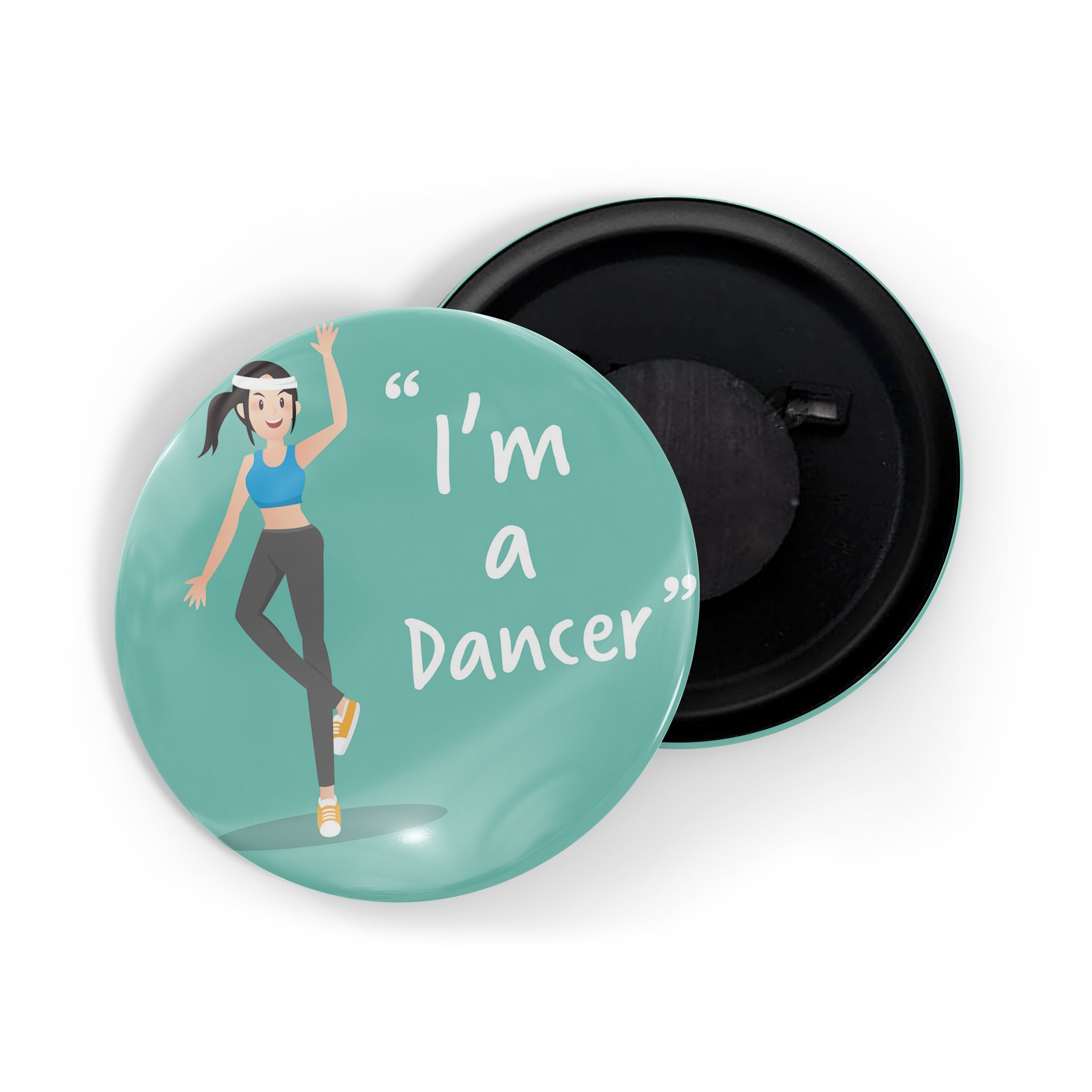 dhcrafts Round Fridge Magnet Green Color Profession I'm A Dancer Glossy Finish Design Pack of 1 (58 mm)